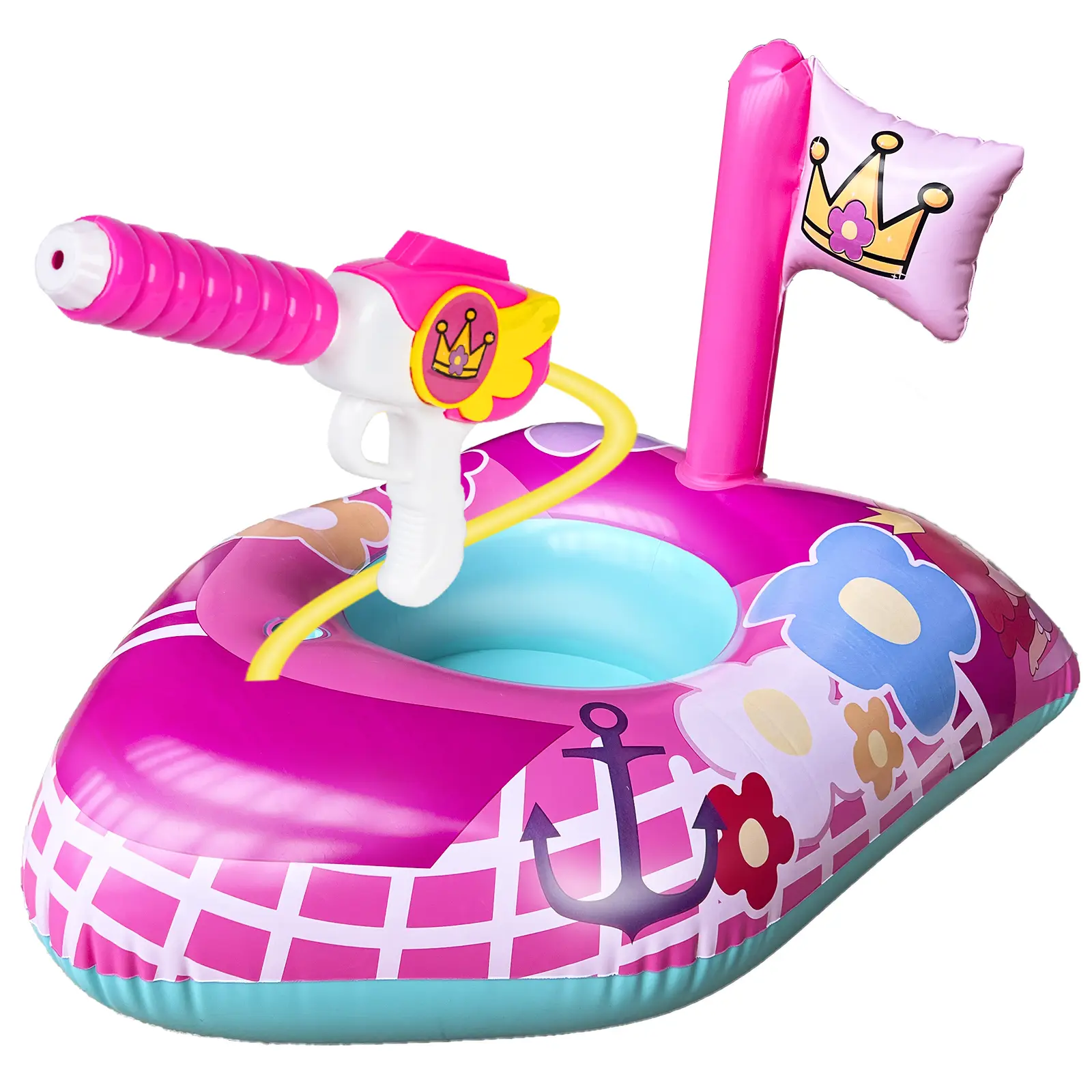 Inflatable Pool Floats Kids-Girls Pool Toys for Toddlers Ages 3-8, Kids Floats for Swimming Pool, Pink Princess Pool Floaties for Summer Water Toys