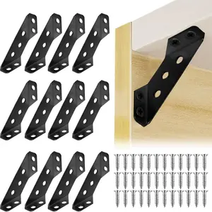 Furniture Corner Connector L Brackets for Wood,Hardware Metal Angle Bracket Corner Braces,L Bracket for Shelves,Table,Cabinet,Drawer,Corner Brackets for Wood, Sturdy Bracket