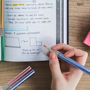 8 PCS Pencil Extenders, One Head & Dual Head Metal Handle Pen Holder Lengthener, School Office Supplies Art Writing Tool