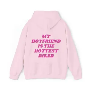 Hot Biker Boyfriend Hoodie, Fun and Bold Motorcycle Hoodies, Unisex Streetwear