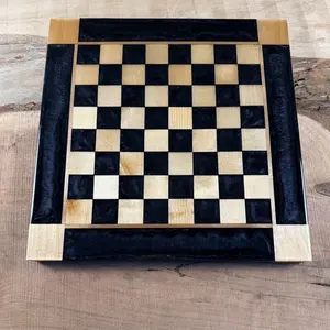 Black Onyx Maple Wood Chess Board (INCLUDES PIECES)
