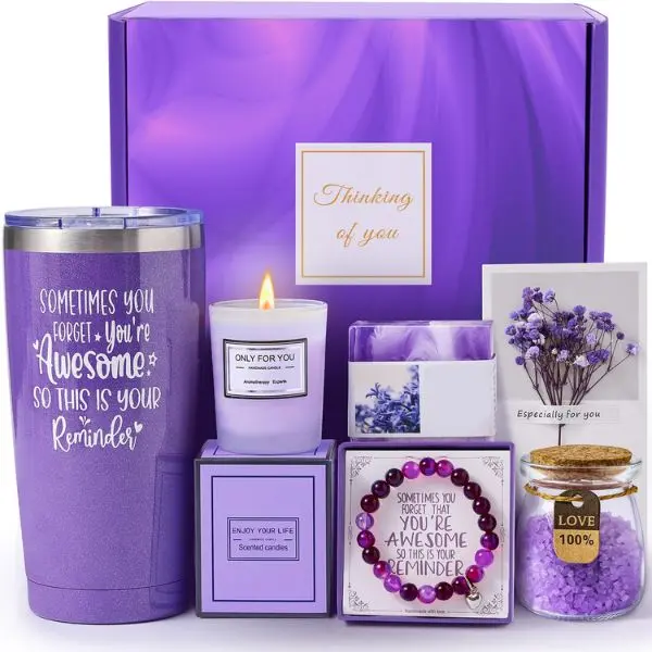 Lavender Spa Gift Basket - Gift Boxed Bath & Body Care Set for Women, Ideal for Mom, Mother’s Day, Birthday Self-Care Gifting