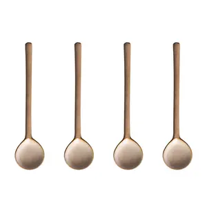 4 Pcs Retro Coffee Spoon, Ceramic Coffee Spoon, Small Spoon Creative Stoneware Mixing Spoon.