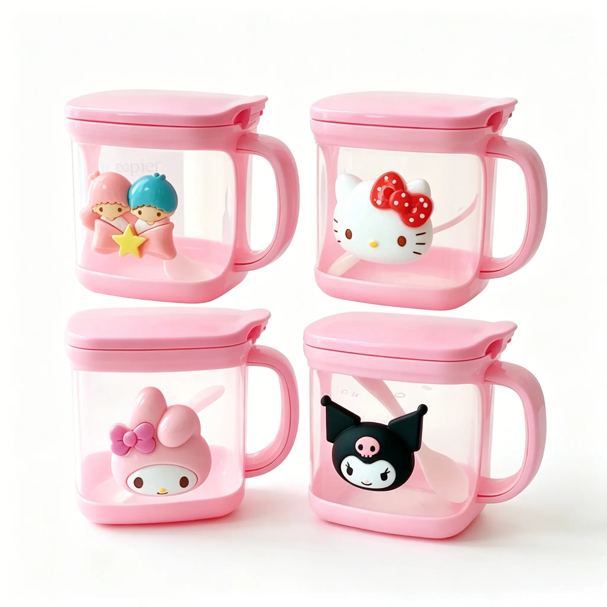 Sanrio Hello Kitty Boxed Seasoning Container with Spoon, Dust-Proof Sealed Compact Kitchen Gadget, Home Organizer for Salt Sugar Pepper, Kawaii Home Decor Gift for Girls