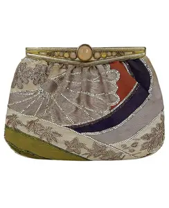 Pre-owned JUDITH LEIBER Silk Clutches & Wristlets Vintage and Swarovski Crystal Multicolor Clutch