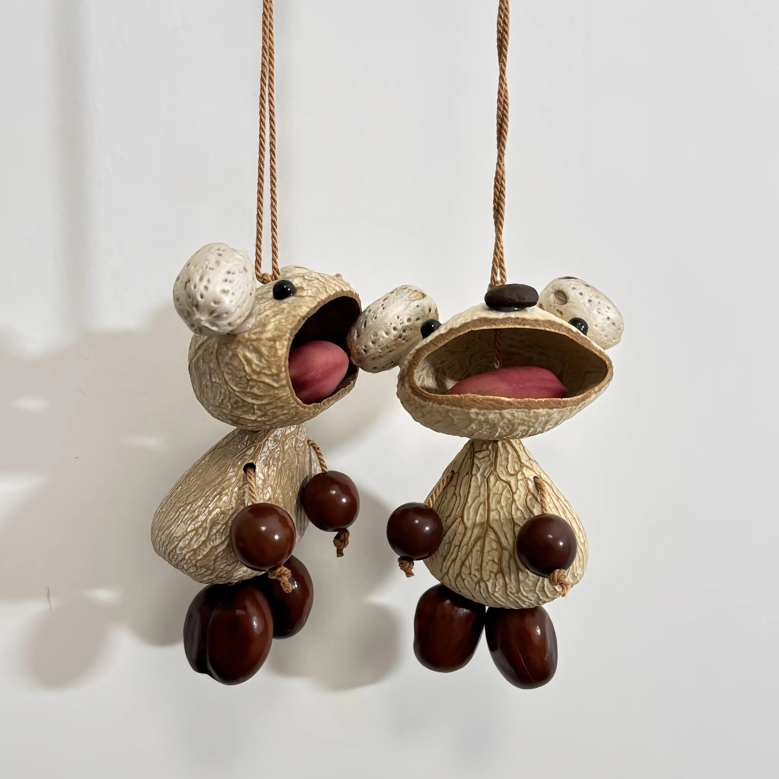 Handmade DIY Natural Fruit Shell Wind Chime, Ugly Cute Healing Doll Hanging Ornament, Sturdy Decor for Porch, Patio, Yard & Summer Garden, Premium Holiday Gift for Women, Mom, Grandma & Girls Decorative