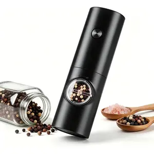 Electric Pepper   , 1 Pack/2 Pack, Automatic Pepper Mill with LED Light, Adjustable Coarseness, Ceramic , -Hand Operation, Kitchen -Have