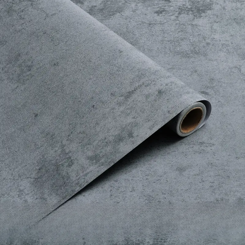 40cmX500cm Vintage Cement Gray Self-Adhesive Floor & Wall Sticker, Waterproof & Wear-Resistant, 2-in-1 for Floor & Wall, Industrial Style Renovation Decor, Peel and Stick, Peel and Stick Wallpaper for Bathroom
