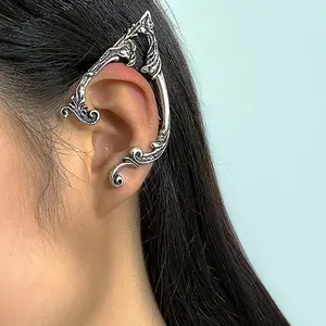 Dark style all-match elf earrings retro creative Easter outline ear clips for women without holes to wear as gifts unique earrings gifts