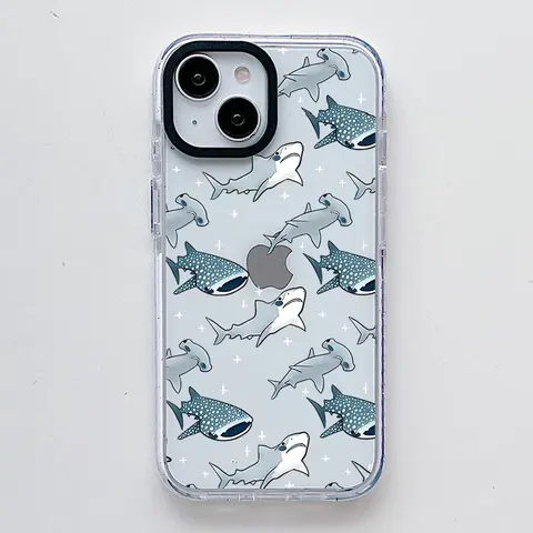 Cute Whale Ocean Sea Pattern Customizable TPU Mobile Phone Case - Shockproof Casing, Scratch Resistant, Soft Protective Cover for iPhone 16/15/14/13/12/11 Pro Max Plus Multi-Model Fits