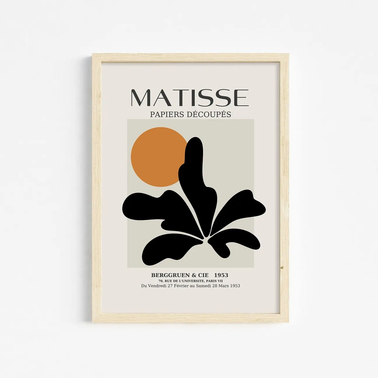 Matisse Exhibition Poster: Mid-Century Modern Gallery Wall Art Frameless V