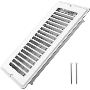 4x10 Inch Floor Register Vent Cover - White Vent Covers for  Floor Wall or Ceiling - Heavy Duty Anti-Rust Grilles for Quiet Operation - Easy Installation with Screws for HVAC Registers - 1 Pack