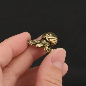 Antique Brass Turtle Figurine, Cute Small Sea Turtle Tea Pet, Decorative Desktop Ornament Craft, Adorable Desk Decoration, Home Decor Ornament
