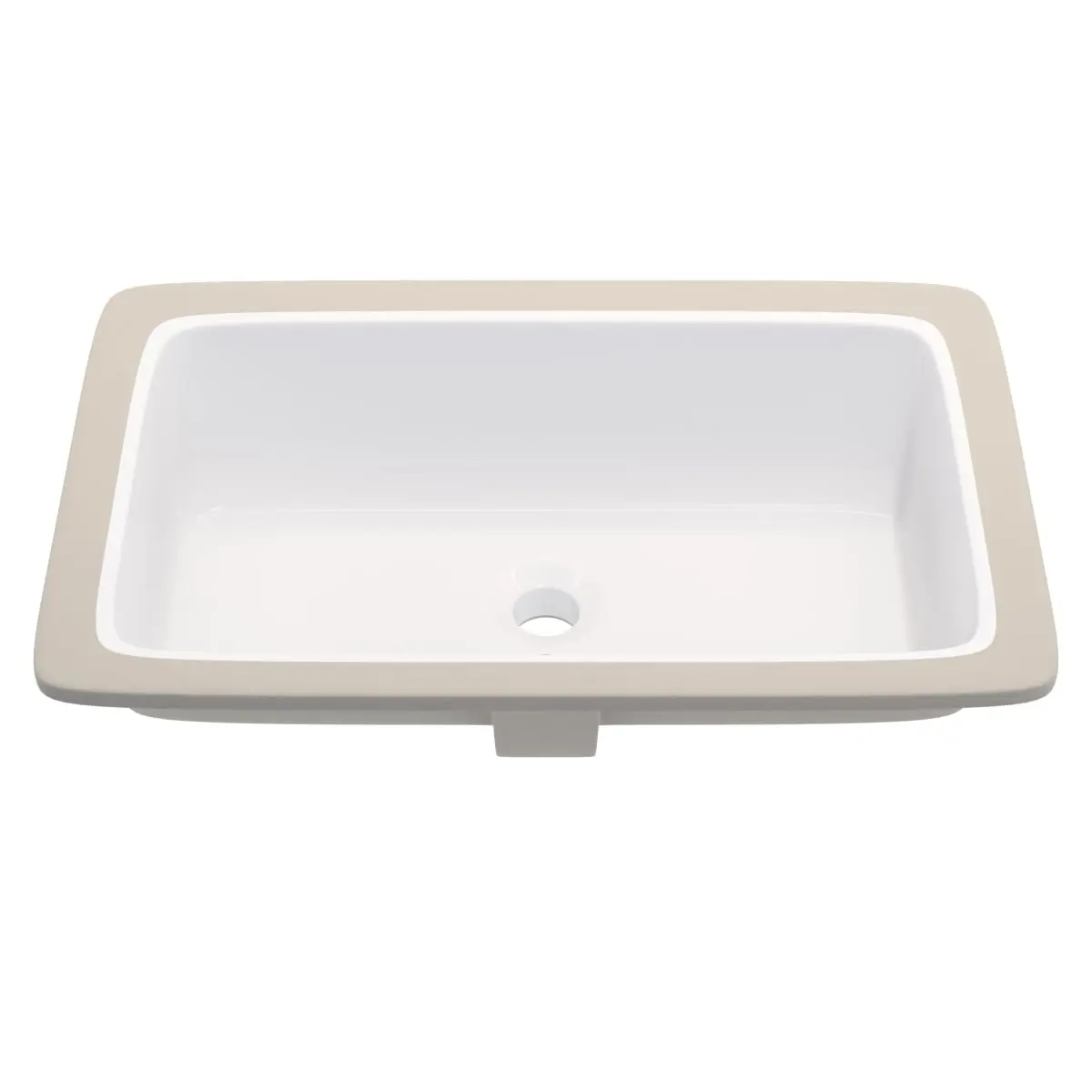 Novatto NP-U233921 Novatto NP-U233921 Rectangular Undermount White Porcelain Sink with Overflow, 21 x 13.375-inches