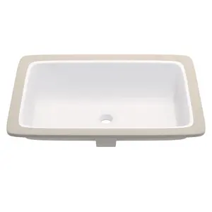 Novatto NP-U233921 Novatto NP-U233921 Rectangular Undermount White Porcelain Sink with Overflow, 21 x 13.375-inches