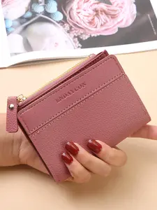 Women's Short Zipper Wallet, High-End Matte Finish, Multi-Card Slots, Versatile Coin Purse, Credit Card Holder, Essential for Daily Dates, Fashionable Card Holder