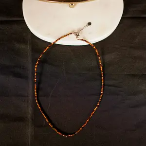 Natural Tiger Eye Gemstone Micro Bead Dainty Necklace Jewelry, Fashionable Luxury Jewelry for Women & Girls As Gift