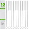 10-Piece 10in Food-Grade Stainless Steel Handle Cleaning Brush Set - Brushes for Drinking Straws, Effortless Cleaning Tool for Tumblers, Reusability-Focused Drinkware Accessory