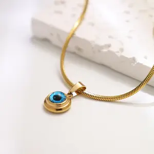 Angel Eye Titanium Steel Necklace for Men Gold Plated Delicate Collar Chain Personalized Luxury Original Design Jewelry Wholesale bracelet woman nature inspired magnetic field therapy jewelry energy magnet
