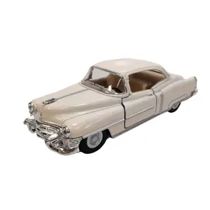 KINSMART 1:43 1953 CADILLAC SERIES 62 COUPE Die Cast Metal & Plastic Model Car Cream-Colored Vintage Design 5 Inches Long Openable Doors