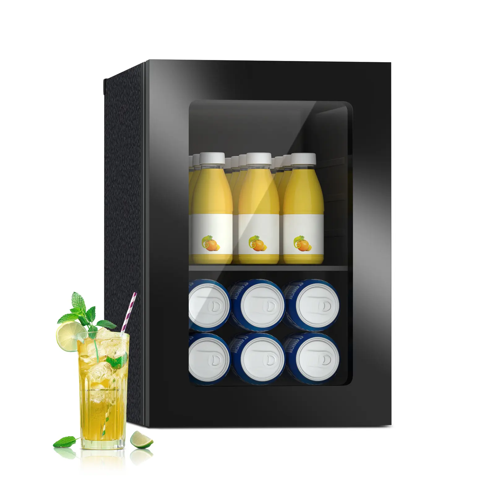 0.9 Cu.Ft Mini Fridge Mirror Door, 24 Cans Beverage Refrigerator | Beauty Skincare Fridge with Temperature Control, Removable Shelf, Small Makeup Cooler for Bedroom, Dorm, Office