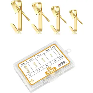 Picture  Hooks, 50 count Heavy Duty 10-50 lbs Picture Hangers Hardware kit with Nails for Picture Frame, Canvas, Mirror  Decoration