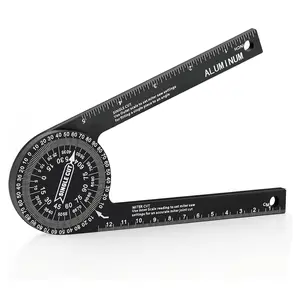 7 Inch Aluminum Miter Saw Protractor, Professional Angle Measuring Tool, Comes with Two Extra Straightedge Protractors for Woodworkers, Builders, Plumbers, Home DIY