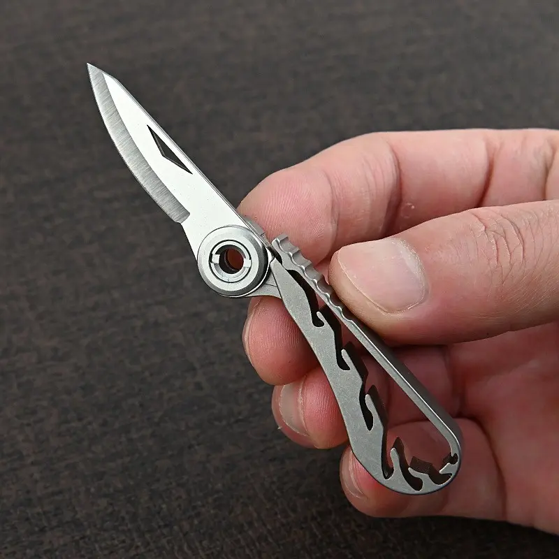 Mini Titanium Alloy Keychain Knife, Sharp Foldable Pocket Knife, Edc Gear, Camping Essential, Compact Design, Perfect Gift, Folding Pocket Knives