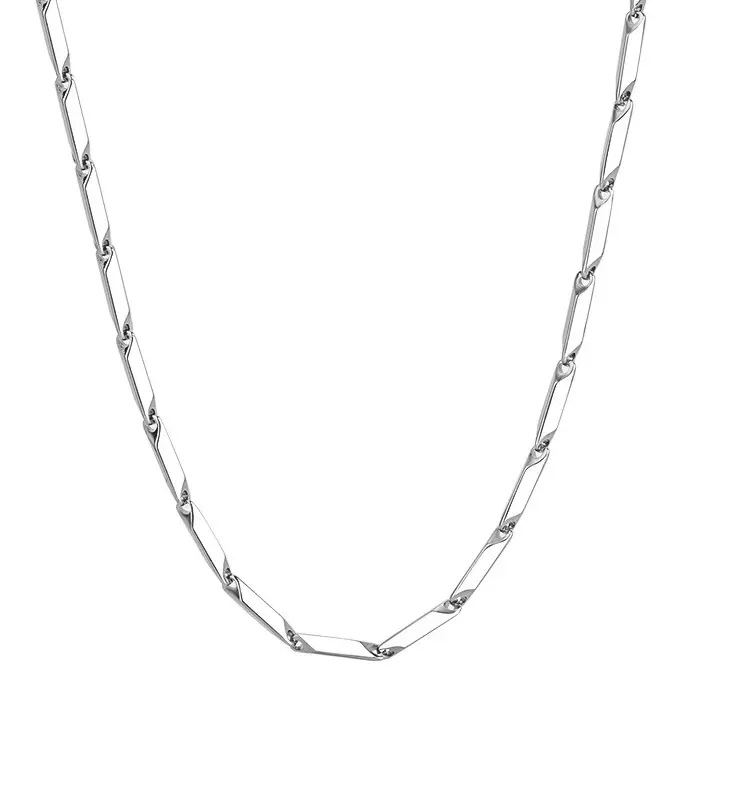Unisex Titanium Steel Geometric Chain Necklace - Minimalist Style Fashion Costume Jewelry Accessory, Flexible Chain Necklaces