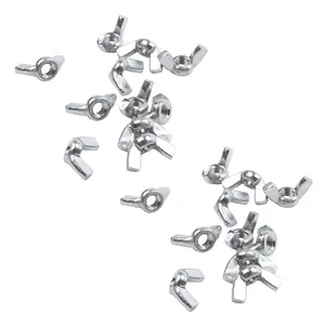 M6 Thread Dia Stainless Steel Wing Nut Butterfly Wing Nuts 20 Pcs