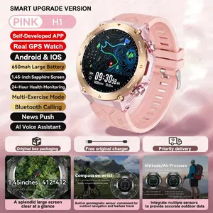 Smart Watch Men GPS Tracking, Outdoor Sports Ai Voice, Bluetooth-compatible Call, Altitude Air Pressure Compass, 650mah Battery, Android iOS Compatible