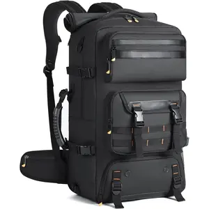 Travel Backpack for Men, 50L Carry  Flight Approved Convertible Duffle Bag with Shoe Compartment, 17 inch Laptop Luggage with USB  Port for Weekender Hiking, Black