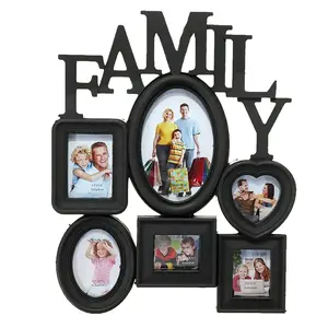 6 Opening Collage Picture Frames For Wall Decor, Multi Family Photo For Gallery Decor, Collage Picture Frames For Wall Decor, Reunion Friends Memory Photo Frame Selfie Gallery Collage, Wall Hanging For Picture Frames