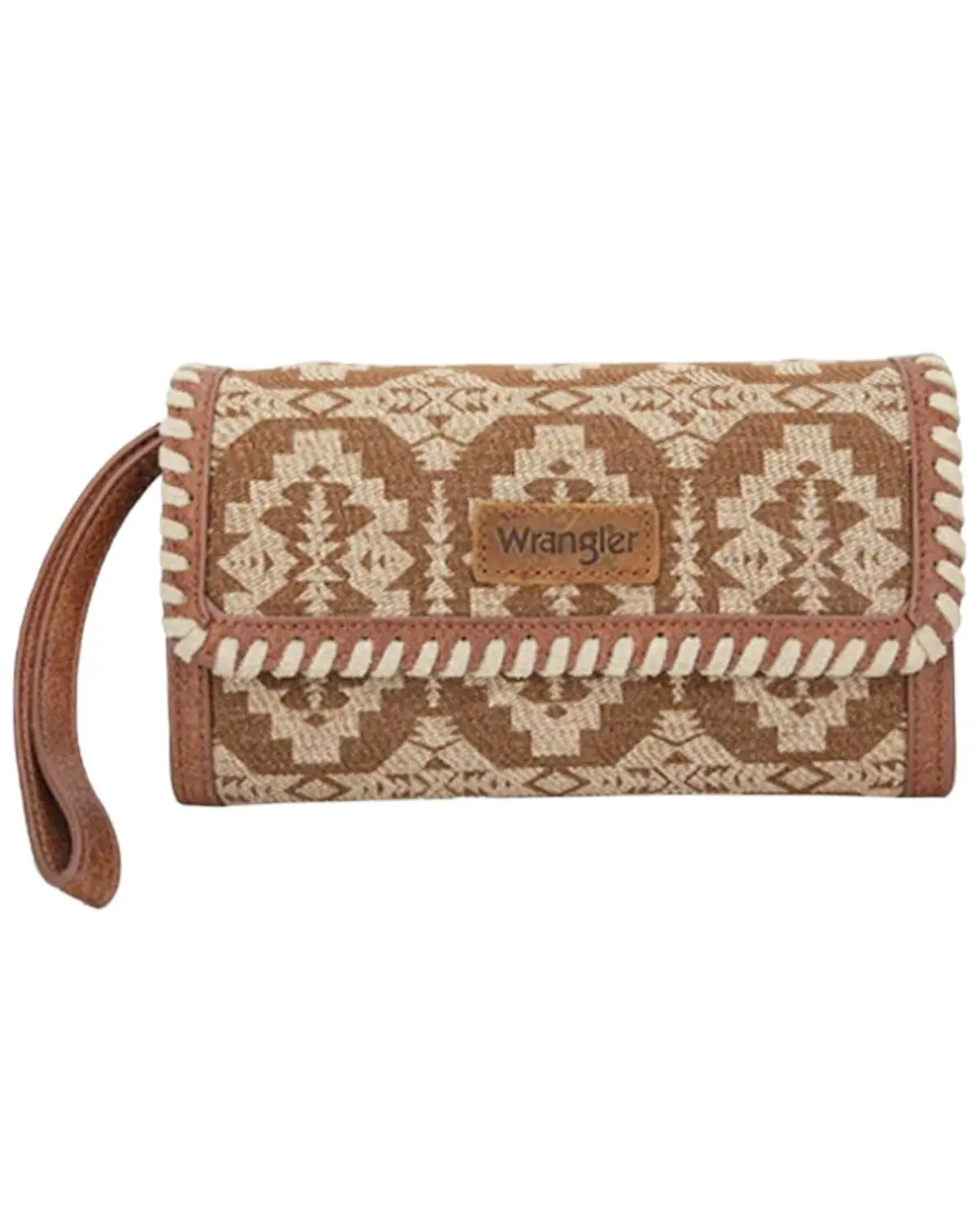 Wrangler Women's Women'S Southwestern Whipstitch Wristlet Wallet - Wg2212-C012-Br