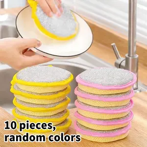 10 Pack Dual-Sided Heavy Duty Cleaning Sponges, Non-Scratch Scrub Sponges for Kitchen Dishes, Pots, Pans and Household Cleaning, Durable and Easy to Rinse