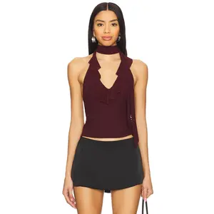 MAJORELLE Clara Top in Oxblood