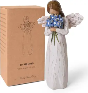 Mini Gifts for Women, Forget Me Not Guardian Angel Figurines, Sympathy Gifts for Loss of Loved One, Miscarriage Gifts for Mothers, Sculpted Hand-Painted Statue for Home Decor Ornament, Representing Eternal Love, Gifts for Coworkers