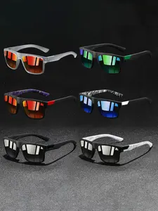 6pcs latest spliced sports cycling sunglasses, Biking Sunglasses,unisex,with multiple color options,providing UV 400 protection,suitable for various outdoor activities
