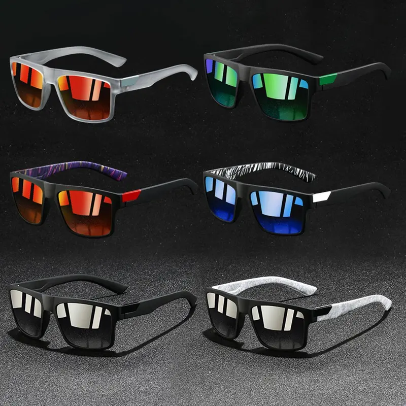6pcs latest spliced sports cycling sunglasses, Cycling Eyewear, Biking Sunglasses, mountain bike glasses, unisex,with multiple color options,providing UV 400 protection,suitable for various outdoor activities