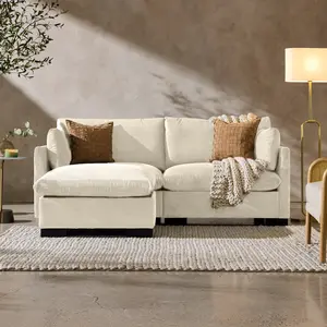 Best Choice Products 82in Modular Sectional Pillowtop Sofa w/ Ottoman & Storage