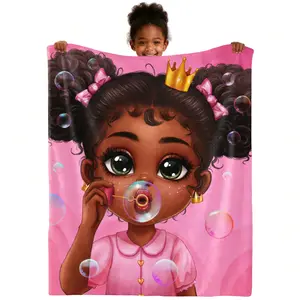 Black Girl Magic Blanket Inspiring Positive Quotes Presents Blanket Home Bedroom Decor Soft Cozy Plush Afro Girl Throw Blankets