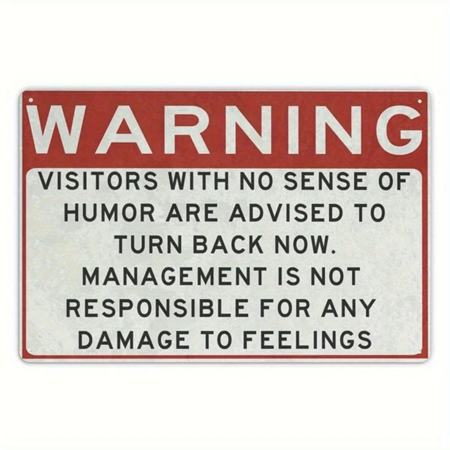 2D Flat Decorative Signs & Plaques - 1pc Measuring 12X8 Inches Made of Aluminum. Features a Humorous 'No Sense of Humor, Please Look Back' Metal Sign, Perfect for Sarcastic Wall Decor in Your Home, Garage, Or Store. Ideal for Dads