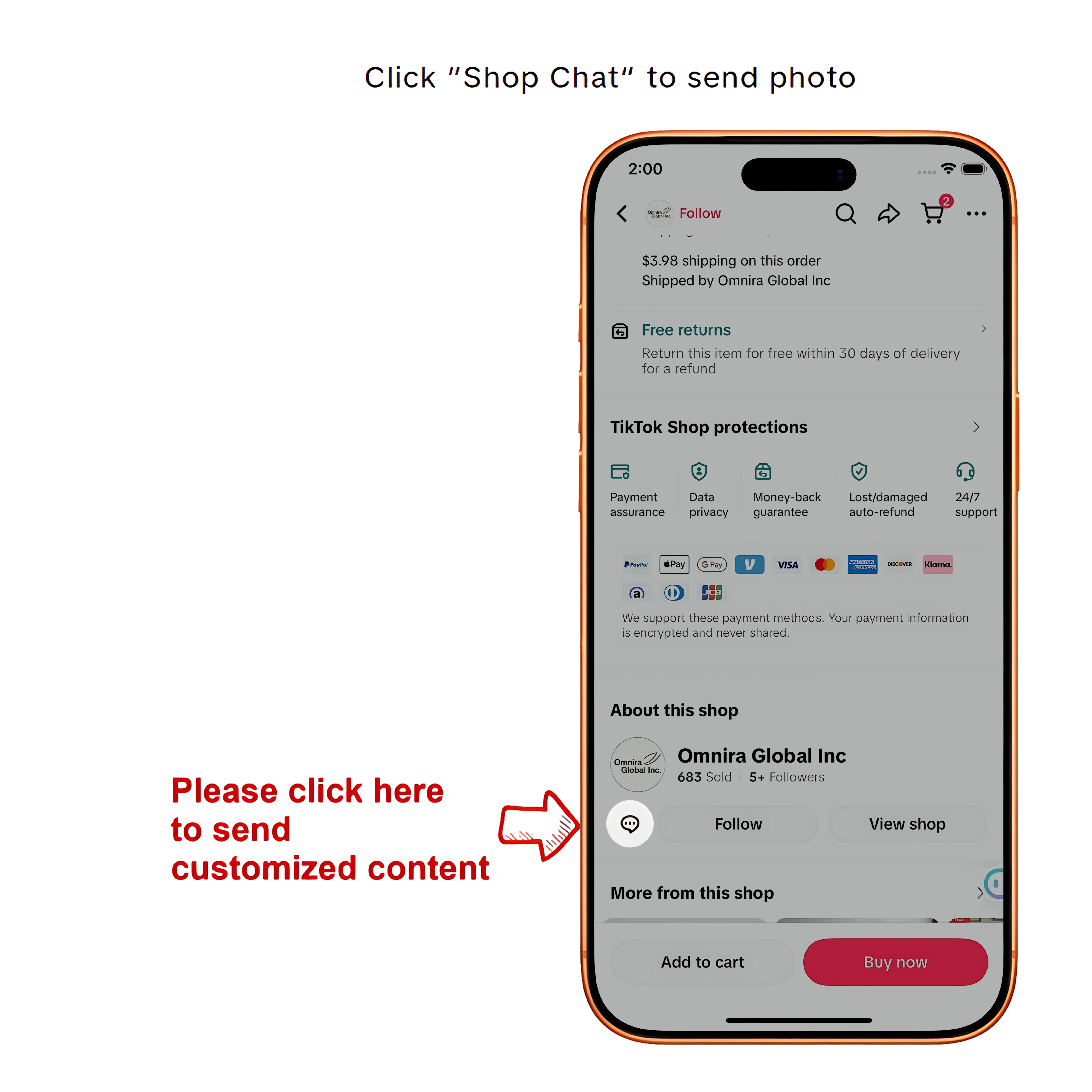 Your custom photo( via ‘shop chat’)