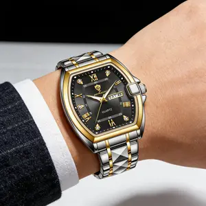 GOHUOS Luxury Tank-Style Watch Tonneau Dial Date Function Waterproof Business Casual Ready Perfect Gift for Him Premium Gift Box