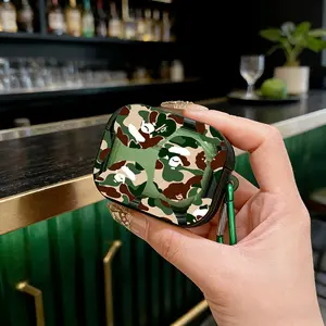 Camouflage Ape Head Protective Case Cover for Apple AirPods 1/2/3/4/pro/pro2, Tpu Texture, Lightweight & Durable, Anti-Scratch, Shockproof