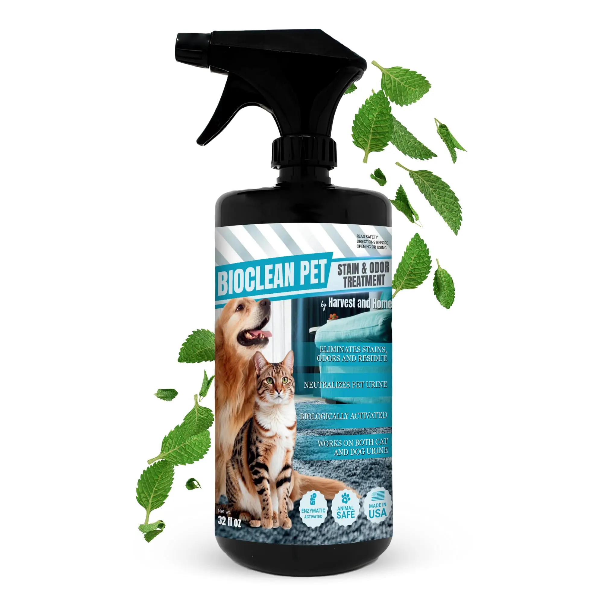 Harvest and Home Bioclean Pet Carpet Cleaner - Neutralizes Odors & Removes Stains - Safe for All Surfaces - Fast-Acting & Made in USA