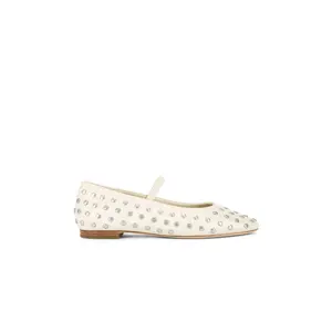 PAIGE Joya Studded Flat in Bone