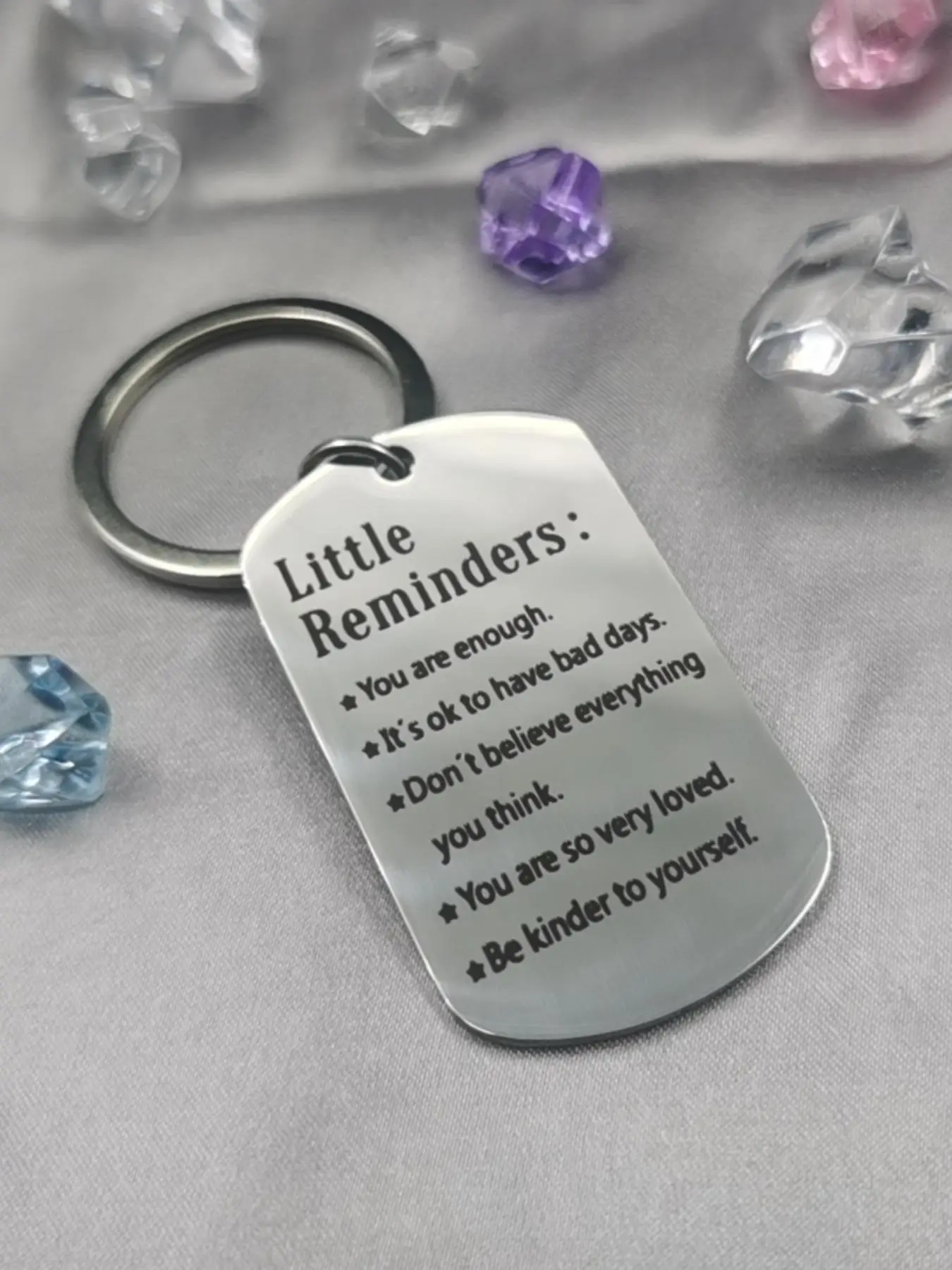 Letter Pattern Slogan Metal Keychain for Men & Women, Personalized Stainless Steel Keychain, Pendant Accessory for Gift for Friend Boy Daughter Car Ba