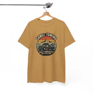 Camel Towing Vintage Truck Tee | Desert Sunset, Offroad Recovery Shirt
