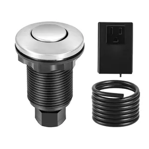 Garbage Disposal Air Switch Kit With 2.5-Inch Air Button For Food Waste Disposal Under-Sink Installation Pneumatic Push Button Control Easy Hardware Mounting Durable Button Assembly Includes Mounting Plate And Tubing